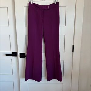 White House Black Market Purple Flare Pants Work Business Casual Slacks size 4